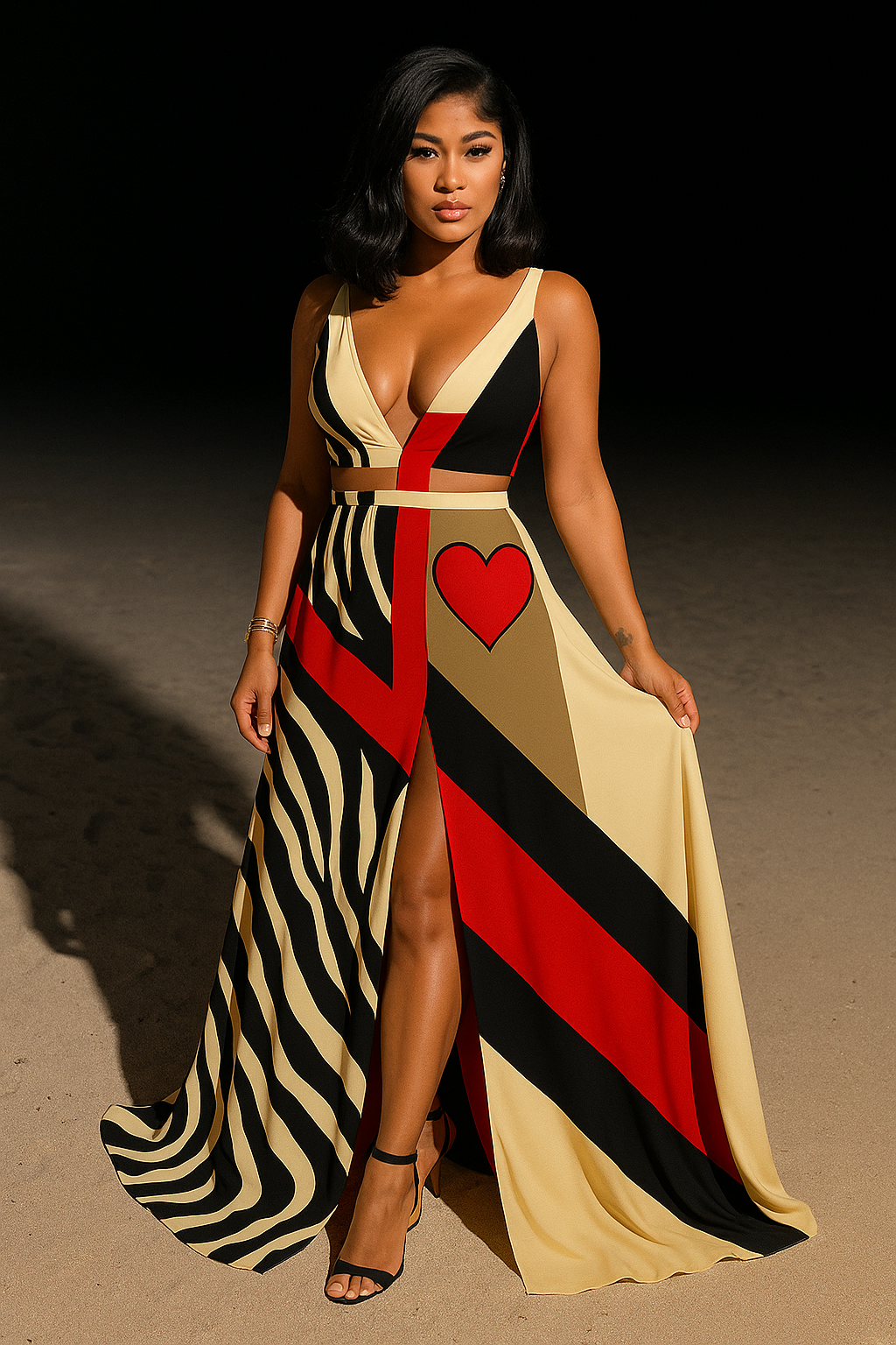 Beach maxi patch dress